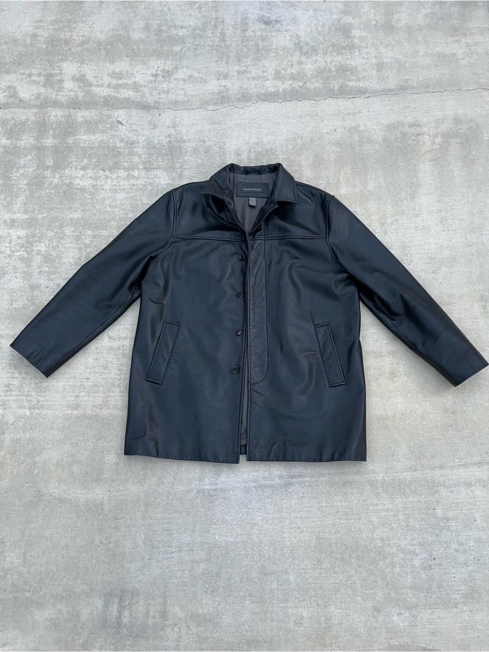 Banana Republic Black Leather Trench Coat